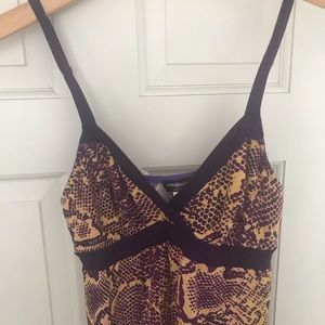 Cosabella animal print purple and gold night gown